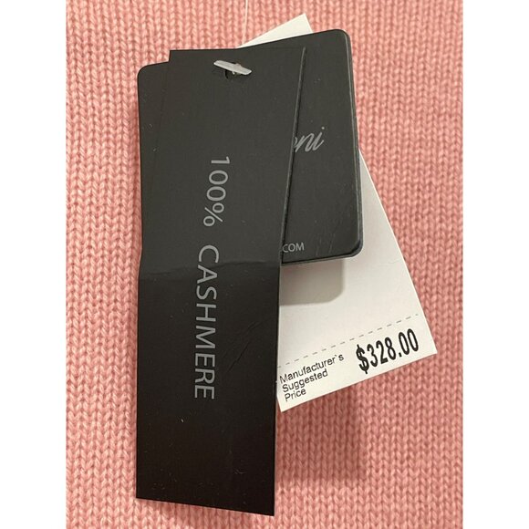 $328 Magaschoni 100% Cashmere Pink Mock Neck Sweater Size Medium NWT - Picture 6 of 8